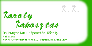 karoly kaposztas business card